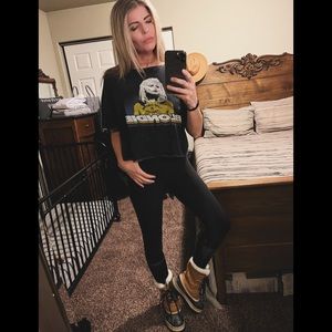 Blonde Brand Faux Vintage Crop Tshirt